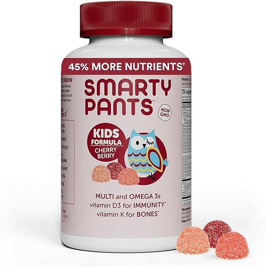 SmartyPants Kids Multivitamin Gummies: Omega 3 D3, C, B12, B6, B6, Vitamin 120 Count (30 Day