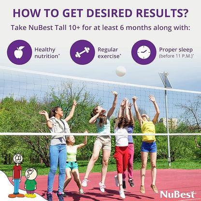 NuBest Tall 10+ - Advanced Bone Strength Formula, Enhanced Immunity, Healthy Bone & Optimal Wellness with Calcium, Vitamins D3, Vitamin K2 for Ages 10+ - Who Drink Milk Daily - 3 Pack