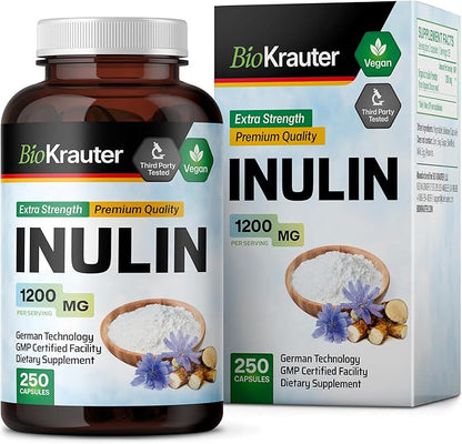 Inulin Powder Capsules 1200mg Chicory 250 Vegan