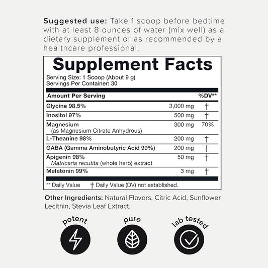 4,500mg Apigenin & Glycine Sleep Stack 98% Apigenin, 98.5% Glycine,