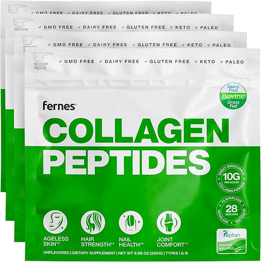 Hydrolyzed Collagen Peptides Supplement for Women 28 Servings, 9.88 oz, 4 Pack