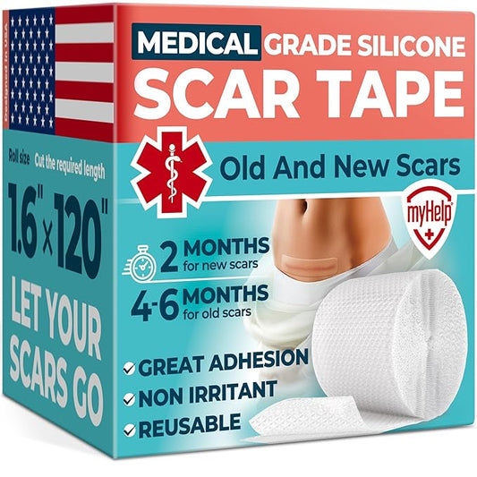 Medical Grade Silicone Scar Tape (1.6”x120”) -