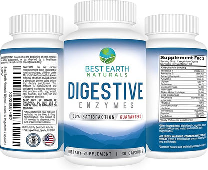 Best Earth Naturals Digestive Enzymes Maximum Strength Formula to Help Promote Healthy Digestion 30 Vegetable Capsules