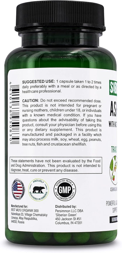 Organic Ashwagandha Root with Astragalus & 60 Capsules