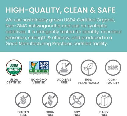 Himalaya 100% USDA Certified Organic Ashwagandha 4 Oz, 45 Day