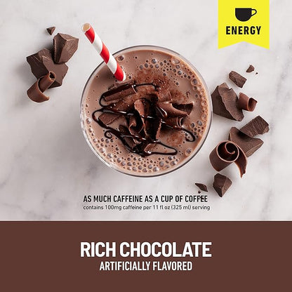 SlimFast Advanced Energy High Protein Meal Replacement Shake, Rich Chocolate, 20g of Ready to Drink Protein with Caffeine, 11 Fl. Oz Bottle, 4 Count (Pack of 3) (Packaging May Vary)