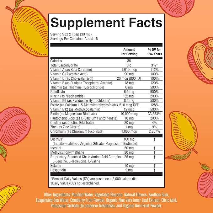 MaryRuth's Liquid Multivitamin + Lustriva® Hair Growth 10000mcg | 18+ | 15.22 Fl