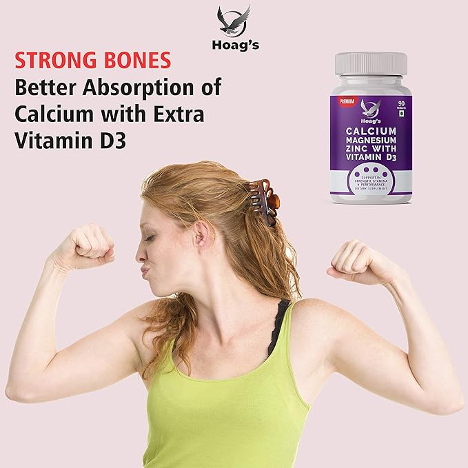 Hoag's Calcium, Magnesium, Zinc with Vitamin D3 and B12 for 90 Vegetarian