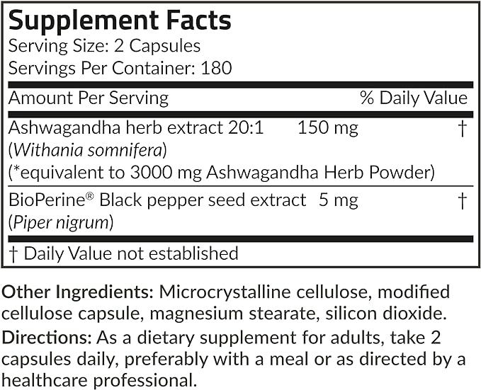 Futurebiotics Ashwagandha Extra Strength Stress & 360 Vegetarian