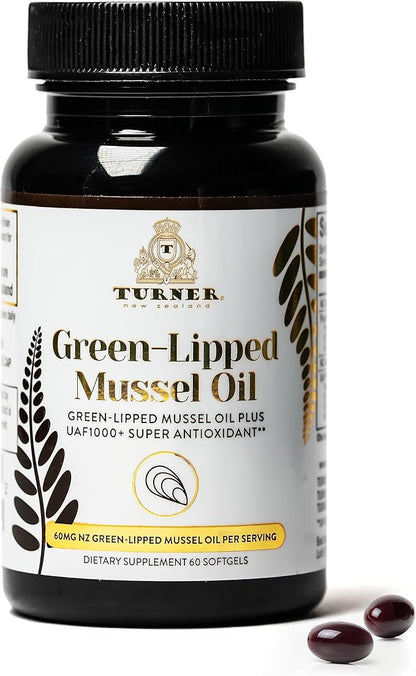 TURNER Omega-3 New Zealand Green Lipped 53x Higher UAF1000+ Super 1 Bottle, 60 Softgels