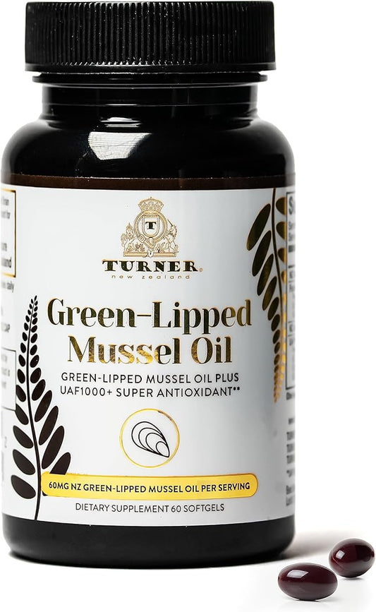 TURNER Omega-3 New Zealand Green Lipped 53x Higher UAF1000+ Super 1 Bottle, 60 Softgels