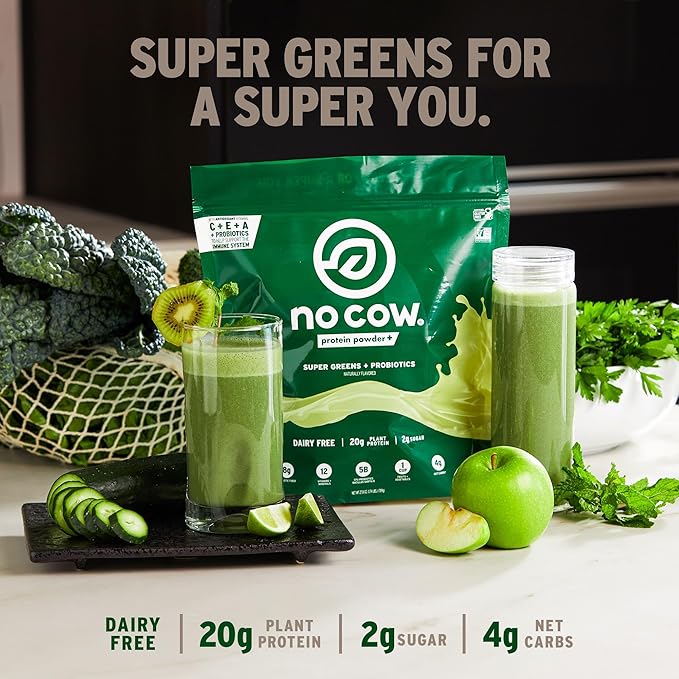 No Cow Plant-Based Protein Powder Plus, 20g Protein 9 Essential 5 Billion