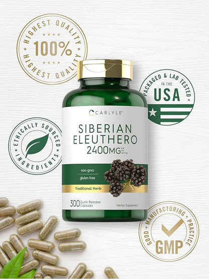 Carlyle Siberian Eleuthero 2400mg | 300 Capsules