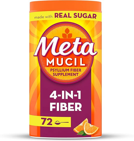 Metamucil Fiber, 4-in-1 Psyllium Fiber Supplement 72 Servings 1.9 Pound 1)