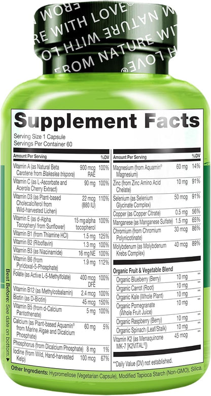NATURELO One Daily Multivitamin for Women 50+ (Iron 50 - 60 Capsules 2 Month