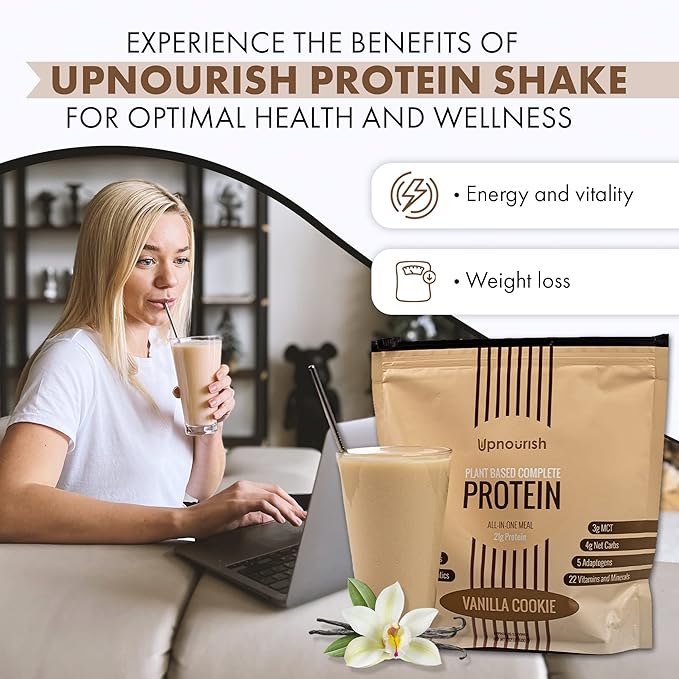 UpNourish Vanilla Cookie Vegan Protein Powder, 15 Servings
