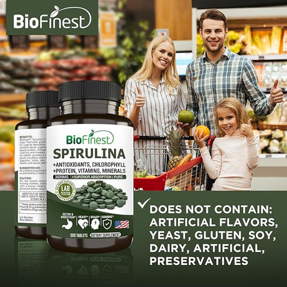 Spirulina 3000mg Supplement (500 Tablets)