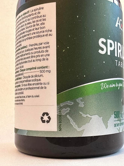 Spirulina Tablets 500mg 300 Tablets Canada
