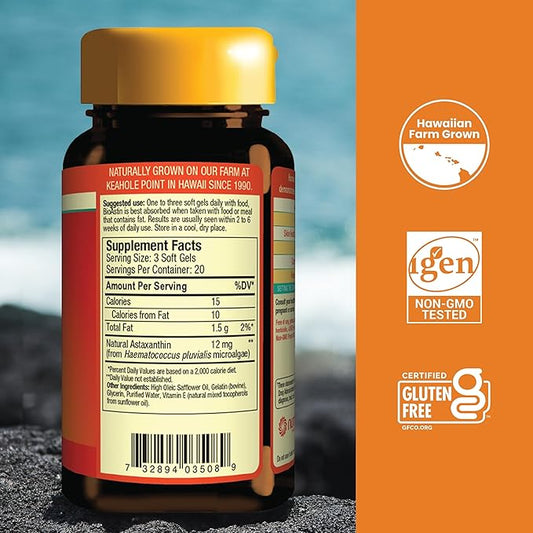 Nutrex Hawaii BioAstin Hawaiian Astaxanthin 4mg, 60 60 Softgels