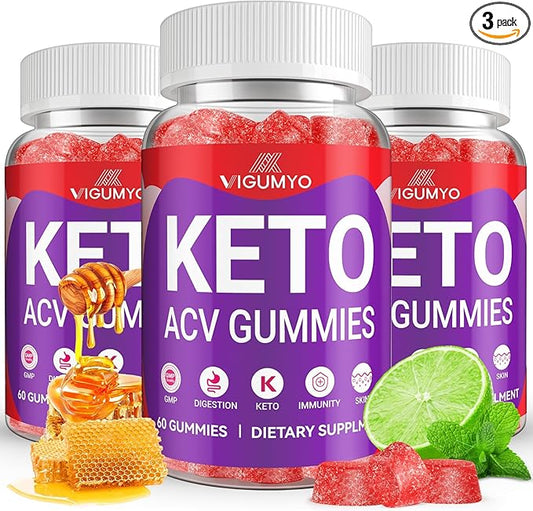 Keto ACV Gummies Formulated with Pomegranate Beet Juice Powder B12 Vegan Non GMO 180 Count