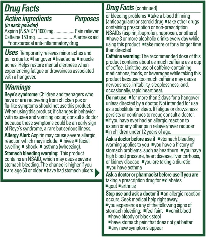 Goody's Hangover Powders, Fast Pain Relief & Boost of Alertness Berry Citrus, 4 ct (Pack of 1)
