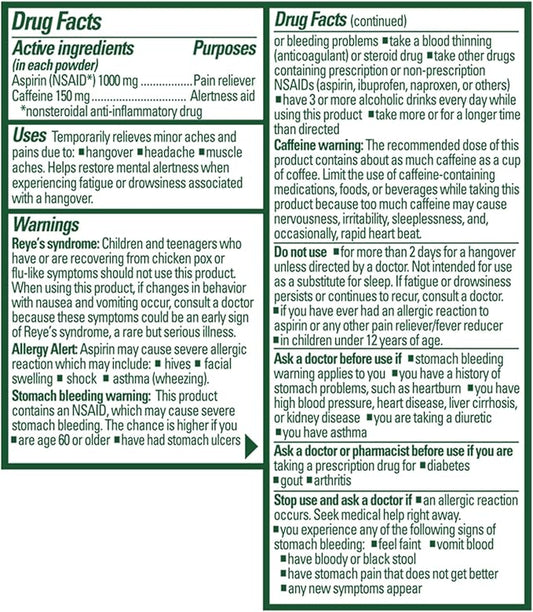 Goody's Hangover Powders, Fast Pain Relief & Boost of Alertness Berry Citrus, 4 ct (Pack of 1)