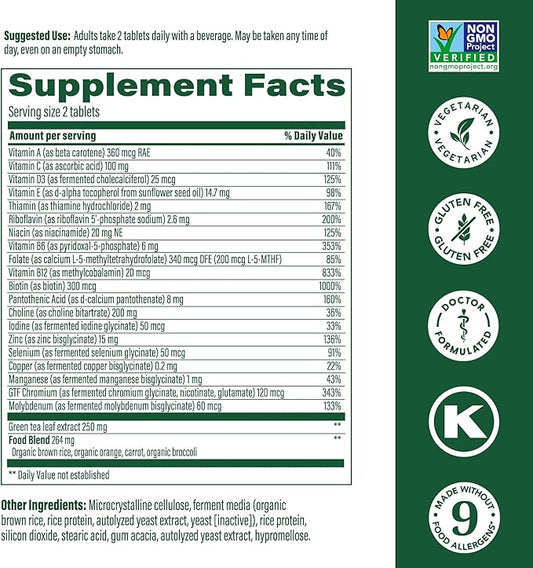 MegaFood Women's 55+ Advanced Multivitamin for Women D3, Vitamin B12, Biotin 120 Tabs (60 Servings)