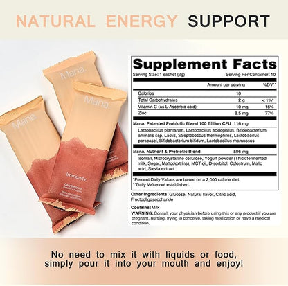Mana Immunity Synbiotics Supplements 10 Count