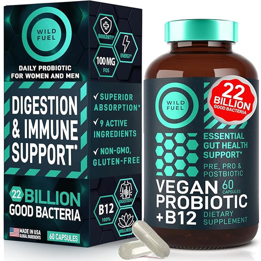 Vegan Probiotic Plus B12-22 Billion CFU B12 with 60 Gluten-Free