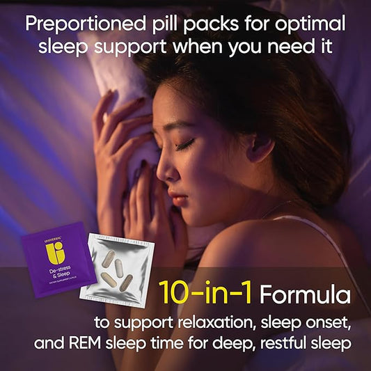 De-stress & Sleep Daily Multivitamin Supplement, B6, Magnesium, (30 Pack)