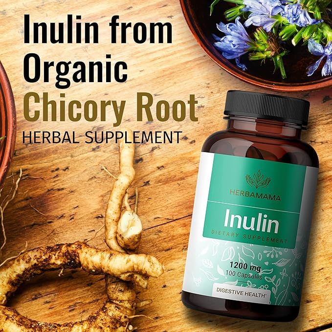 HERBAMAMA Inulin Powder Capsules 1200 mg, 100 Caps