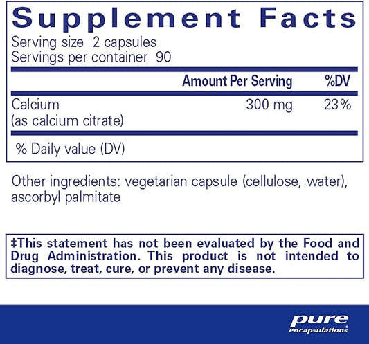 Pure Encapsulations Calcium (Citrate) 180 Capsules
