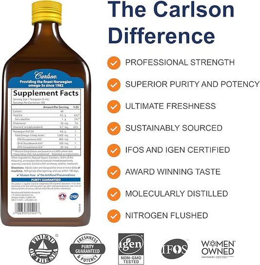 Carlson - The Very Finest Fish 1600 mg Omega-3s, Liquid 16.9 Fl