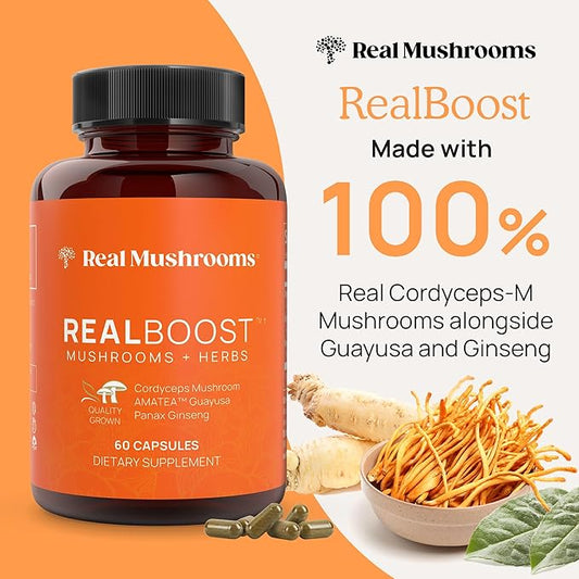 Real Mushrooms RealBoost Capsules 60 Caps