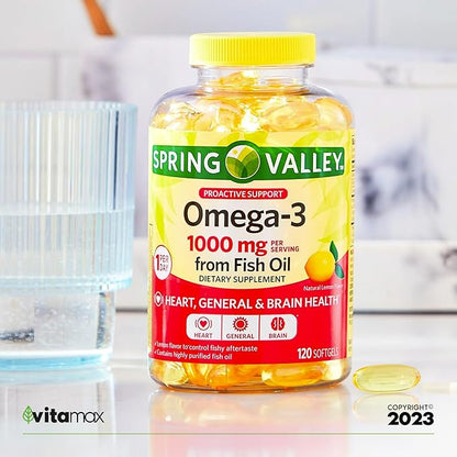 Spring Valley Omega-3 from Fish Oil 1000 mg, 120 Count (2 Items)
