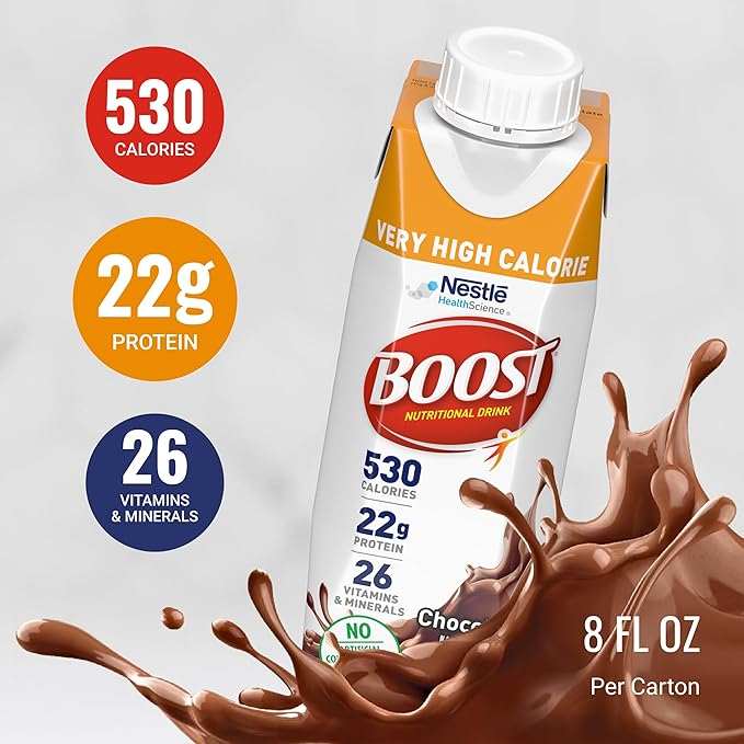 BOOST Very High Calorie Nutritional Drink -530 Calories -26 Vitamins 22 g 8 fl 24)