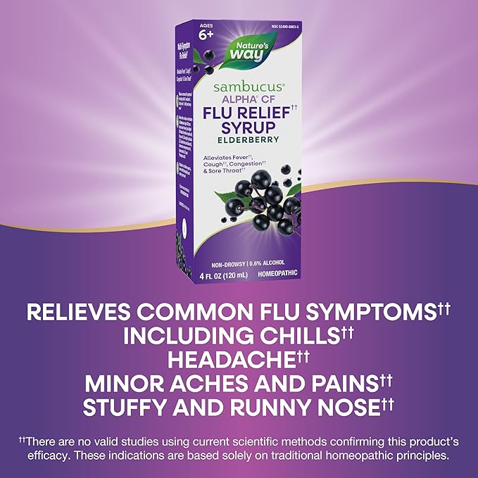 Nature's Way Sambucus Alpha CF Flu 3X and 4 Fl