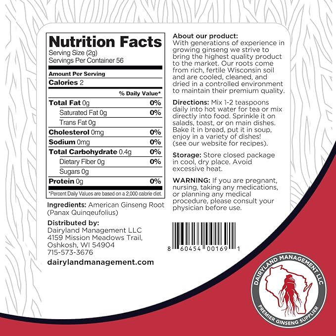 Dairyland Premium American Ginseng Powder 西洋参 4 oz