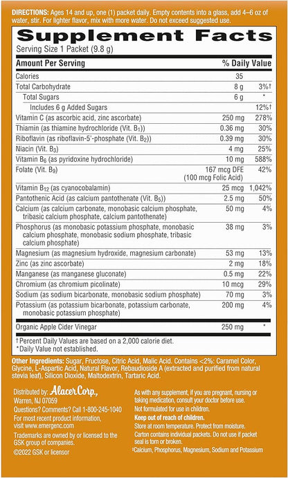 Emergen-C Apple Cider Vinegar Vitamin C 18 Count