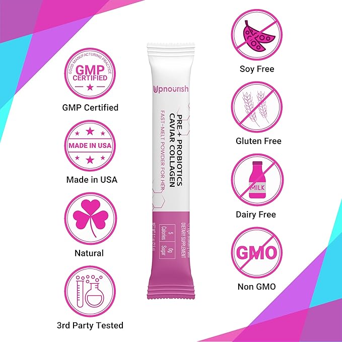 UpNourish Prebiotics, Probiotics and Caviar Colalgen 30 Fast-melt