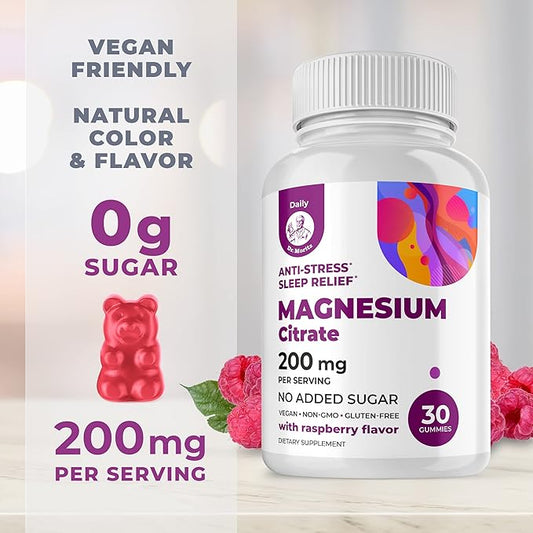 DR. MORITZ Magnesium Gummies Sugar-Free - Calm Magnesium Gummies Supplement for Children, Sugar-Free Magnesium Calm Chews for Kids & Adults (30 Count)