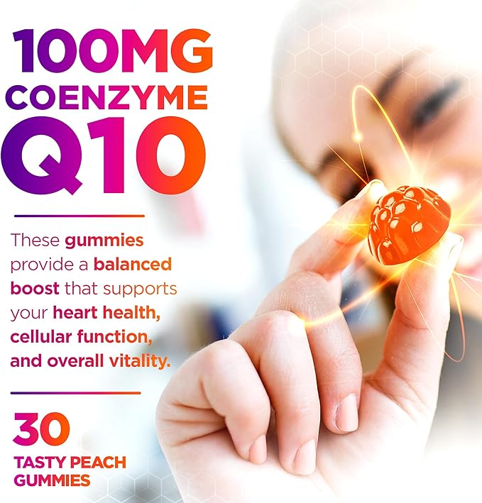CoQ10 100mg Gummies, High Absorption Coenzyme Q10 Gummy, 30 Pectin