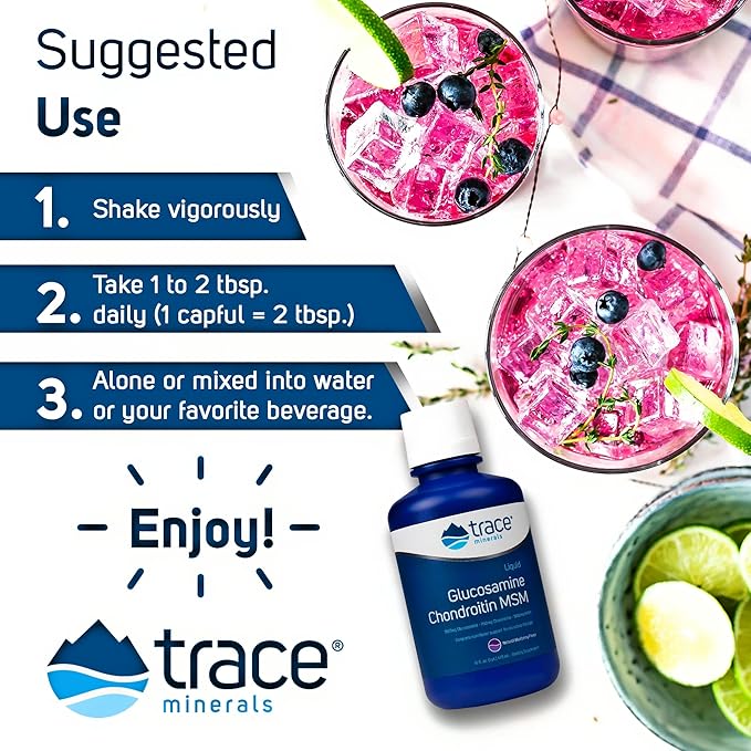 Trace Minerals | Liquid Glucosamine Chondroitin 16 Servings, 16 fl
