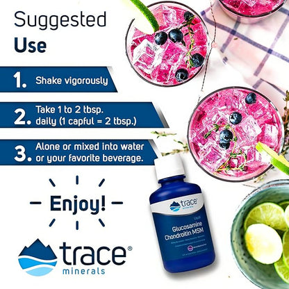 Trace Minerals | Liquid Glucosamine Chondroitin 16 Servings, 16 fl