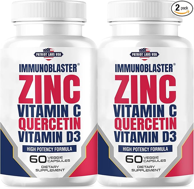 (2 Pack) ImmunoBlaster Zinc Quercetin 500mg 120 Count