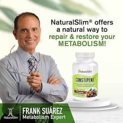 NaturalSlim Constipend - Laxative for Constipation Relief, Colon Regulation, Stool Softener with Olive Extract - 120 Capsules (3 Pack)