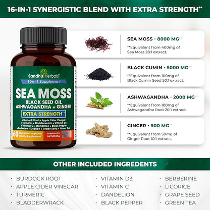 Sea Moss Capsules with Black Seed 60 Pills