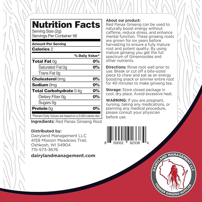Red Panax Ginseng Root 4 oz
