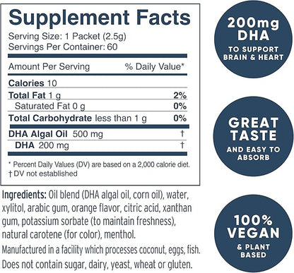Coromega Vegan DHA, Plant-Based Omega-3 Algal 60 Ct
