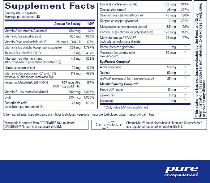 Pure Encapsulations VisionPro Nutrients 90 Capsules